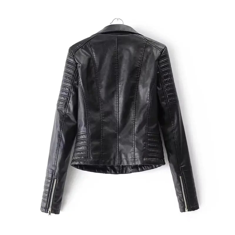 2023 Chic Slim PU Leather Moto Jacket