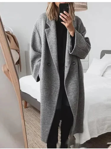 Women's Urban Style Woolen Overcoat