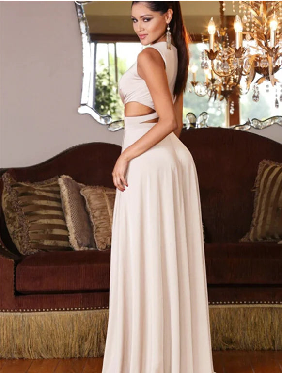 Chic Deep V Maxi Dress
