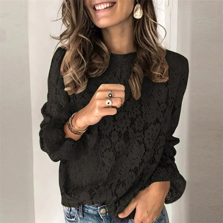 Chic Bell Sleeve Lace Blouse for Women