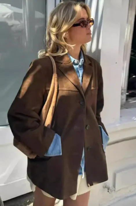 Women's Chic Fall Trench Coat with Polo Collar