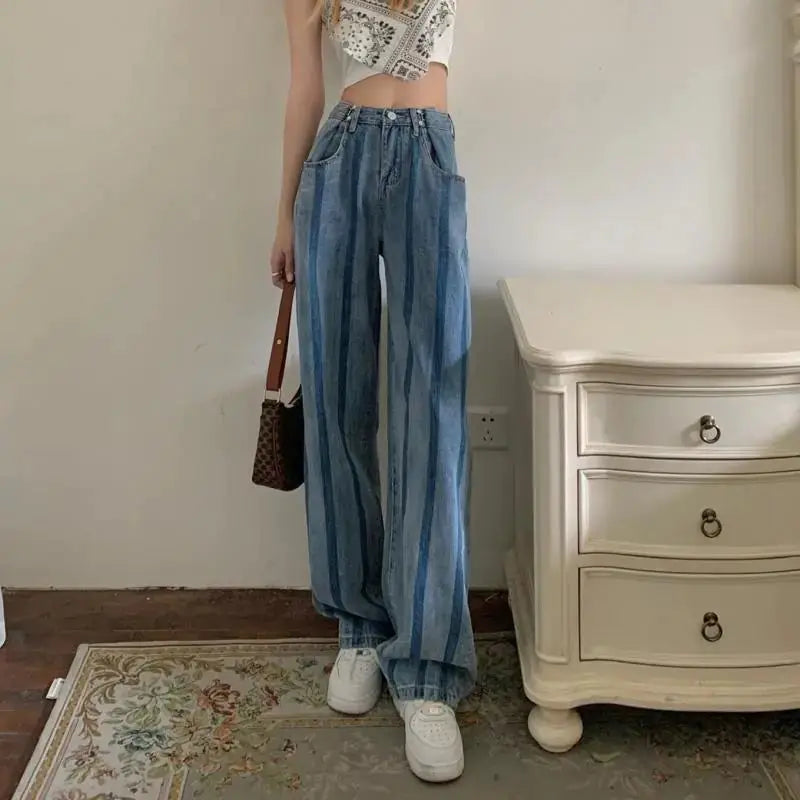 Chic High Waist Denim Palazzos