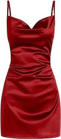 Luxe Satin Lace-up Summer Dress