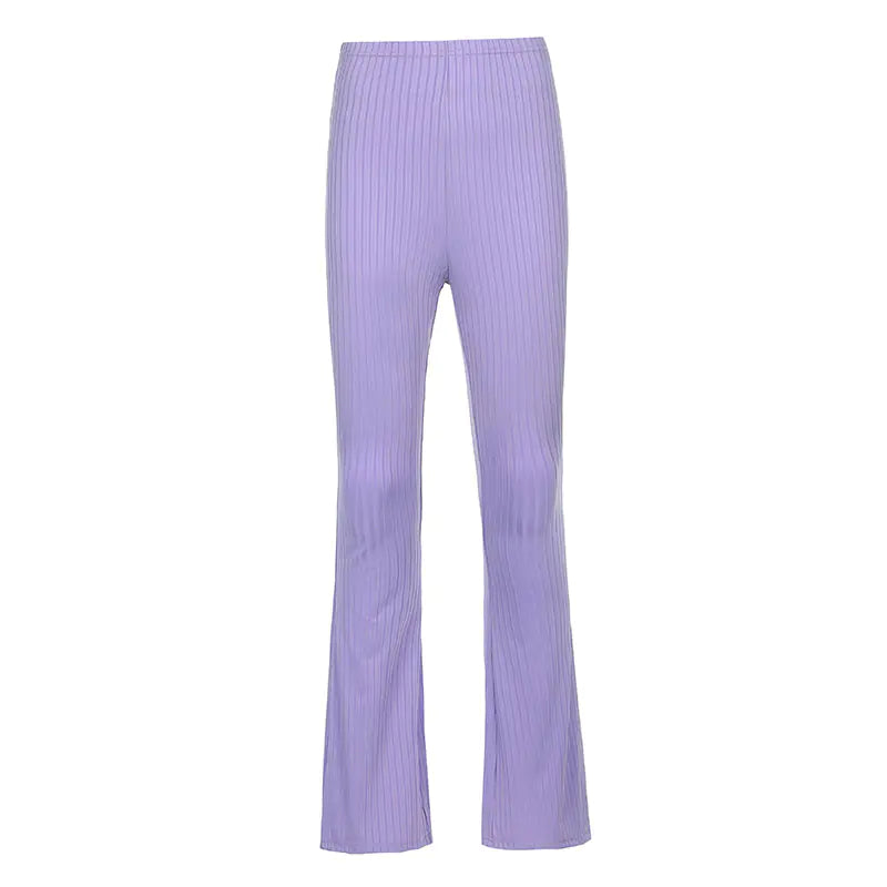 Chic High-Waist Striped Lounge Pants