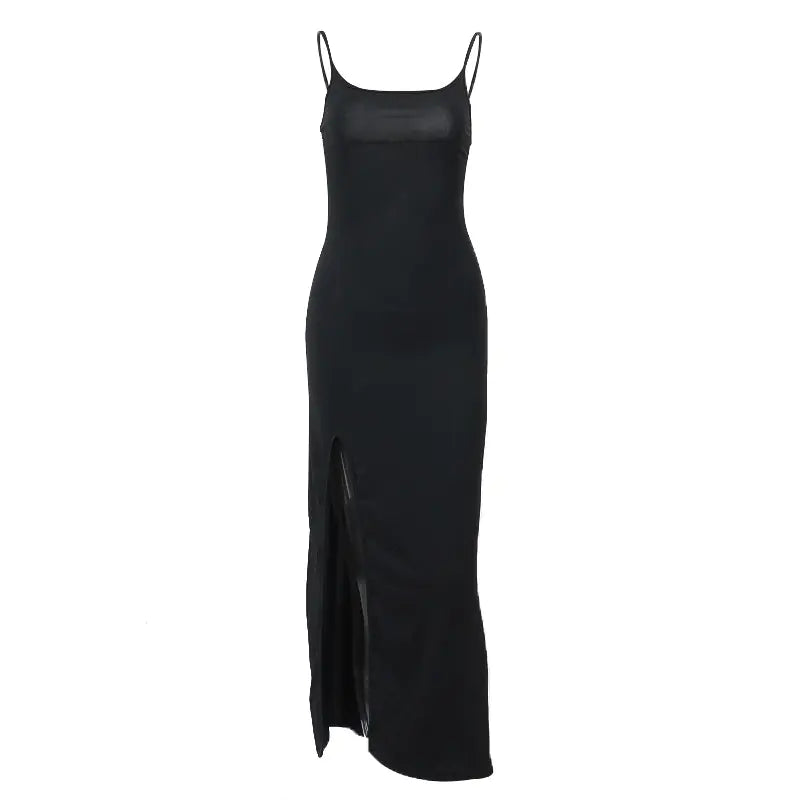 Chic Black Lace Sling Dress