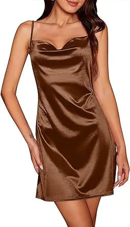 Luxe Satin Lace-up Summer Dress