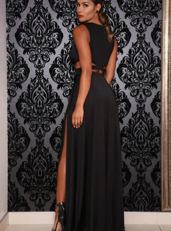 Chic Deep V Maxi Dress