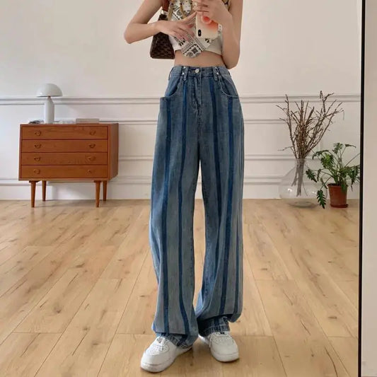 Chic High Waist Denim Palazzos
