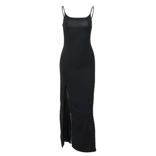 Chic Black Lace Sling Dress