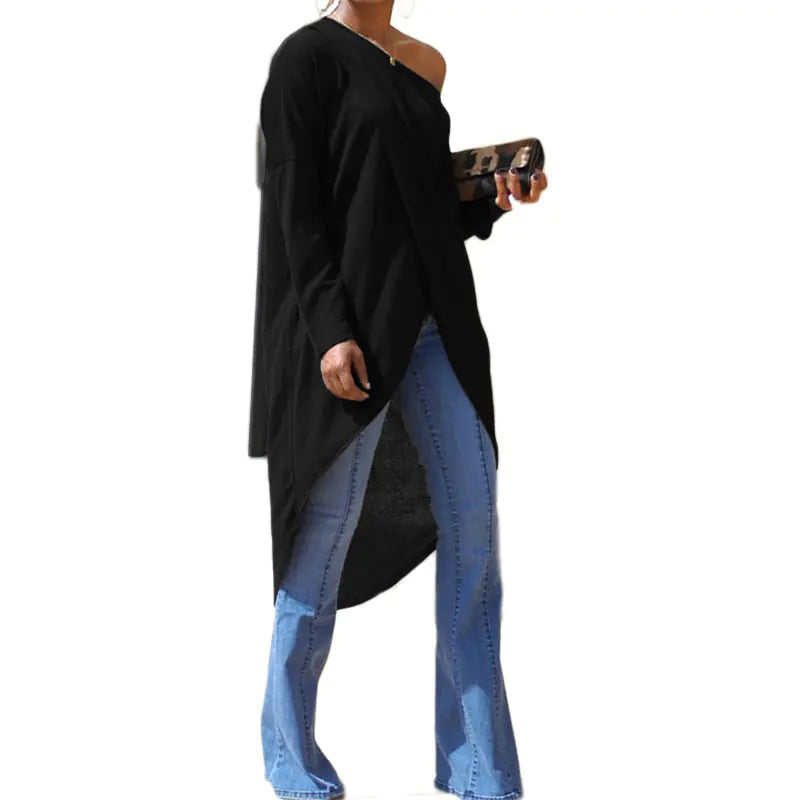 Chic High-Slit Off-Shoulder Dress