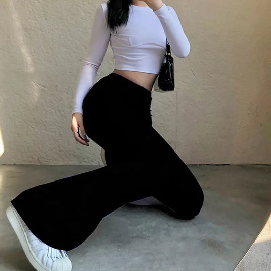 Chic High-Waist Striped Lounge Pants