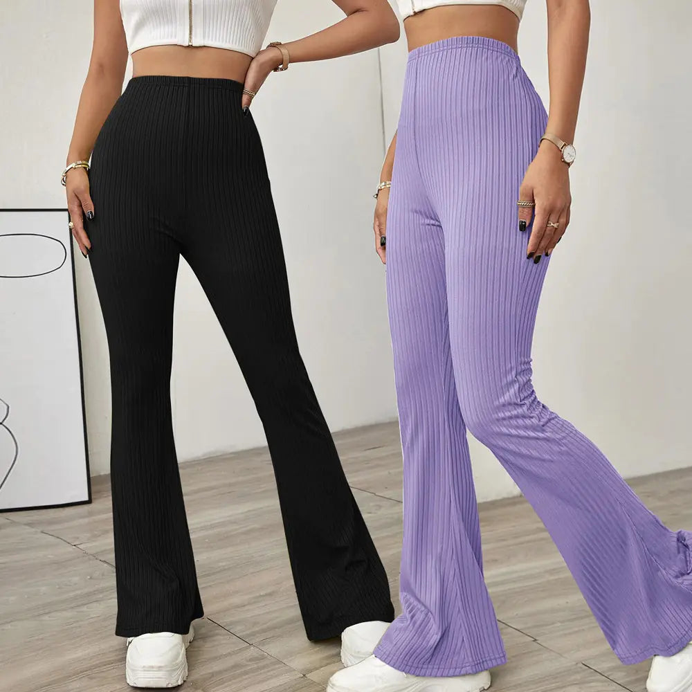 Chic High-Waist Striped Lounge Pants